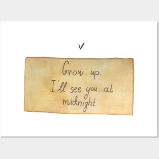 Grow up, i'll see you at midnight - Watercolour illustration Posters and Art